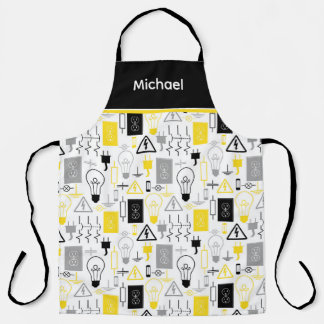 Personalized Yellow Electrical Electrician Apron