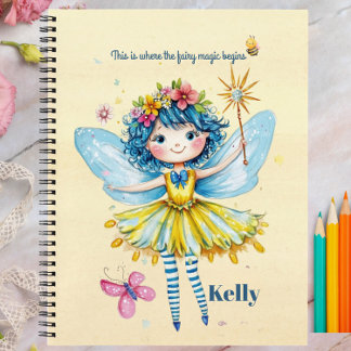 Personalized Yellow Fairy Notebook and Journal