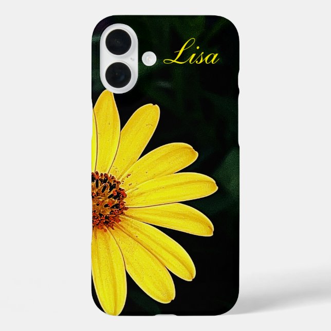 Personalized Yellow Flower Apple iPhone Case (Back)