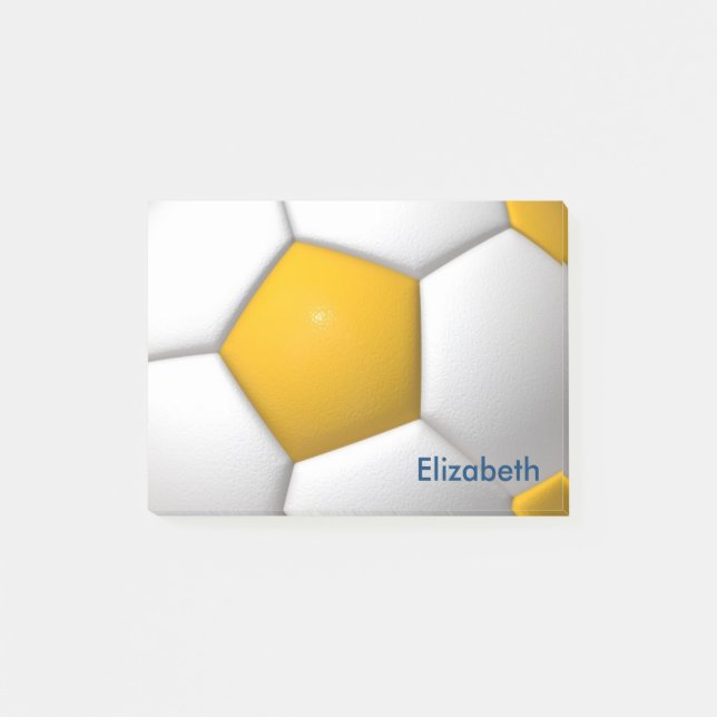 Personalized Yellow Football Saucer Post-it Notes (Front)
