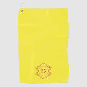 Personalized Yellow Golf Towel with Initials
