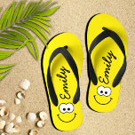 Personalized Yellow Kid's Flip Flops<br><div class="desc">Funny, custom flip flops</div>