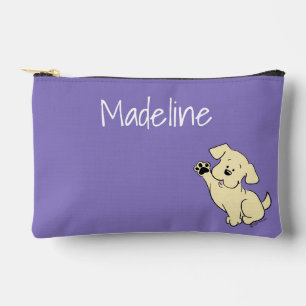 Personalized Yellow Lab Puppy Cute Dog Purple Accessory Pouch