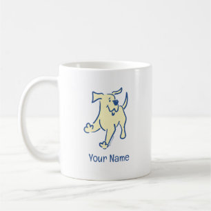 Personalized Yellow Lab Puppy Cute Simple White Coffee Mug