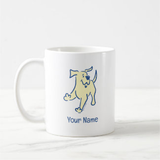 Personalized Yellow Lab Puppy Cute Simple White Coffee Mug