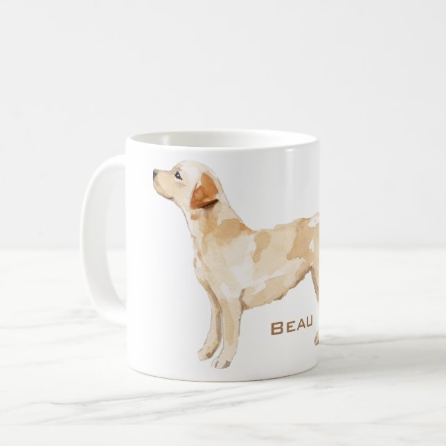 Personalized Yellow Lab Silhouette Coffee Mug (Front Left)