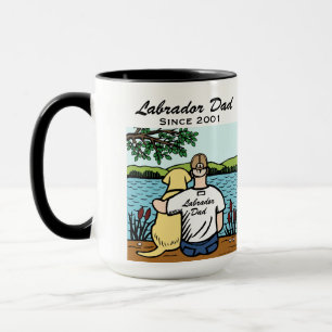Personalized Yellow Labrador and Dad Mug
