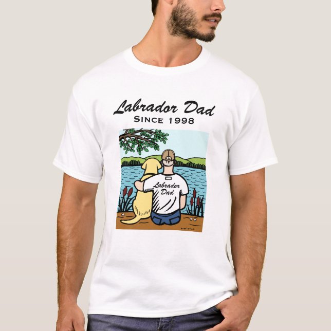 Personalized Yellow Labrador and Dad T-Shirt (Front)