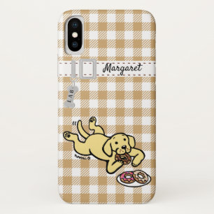 Personalized Yellow Labrador and Doughnuts Case-Mate iPhone Case