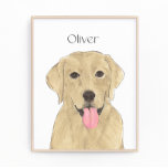 Personalized Yellow Labrador Art Photo Print<br><div class="desc">I am in love with this beautifully detailed watercolor illustration of a yellow lab or labrador! Personalize these art prints with your name or monogram to compliment your decor and change fonts by selecting the "edit using design tool" option at personalization. Shop the rest of my collection for the sweetest...</div>