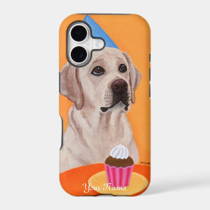 Personalized Yellow Labrador Birthday Cupcake