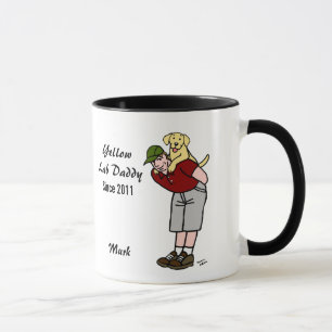 Personalized Yellow Labrador Daddy in Red Mug
