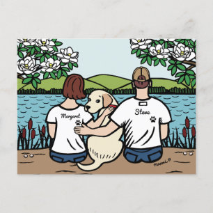 Personalized Yellow Labrador Family Brown S Postcard