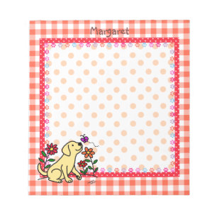 Personalized Yellow Labrador & Green Notepad