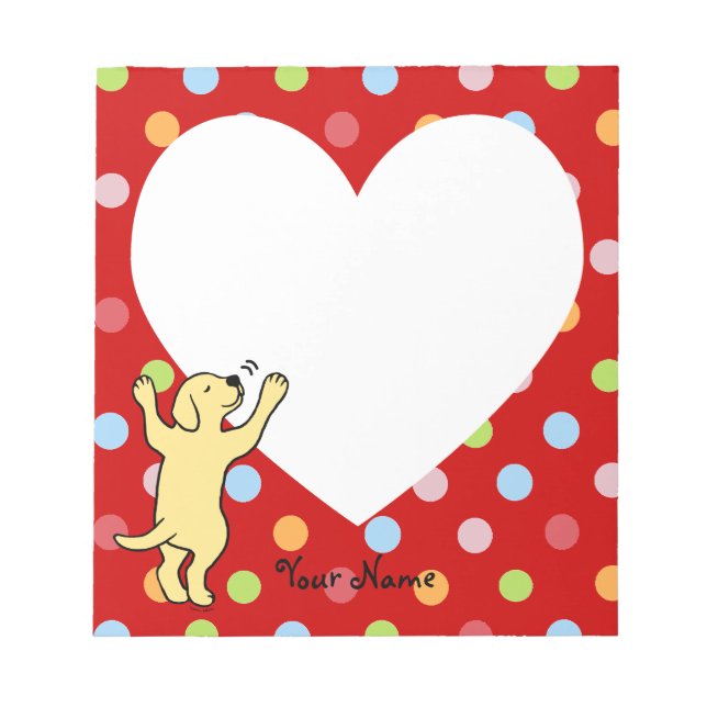 Personalized Yellow Labrador Puppy Hug Notepad (Front)
