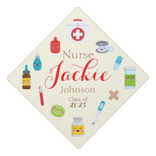 Personalized Yellow Nursing Graduation Cap Topper