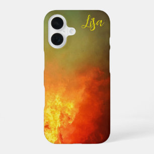 Personalized Yellow Orange Fire Apple iPhone Case