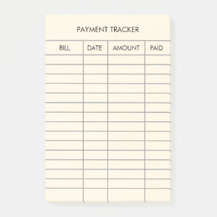 Personalized Yellow Payment Tracker  Post-it Notes