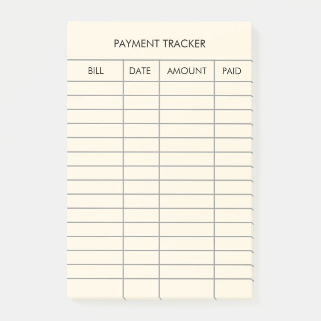 Personalized Yellow Payment Tracker  Post-it Notes (Front)