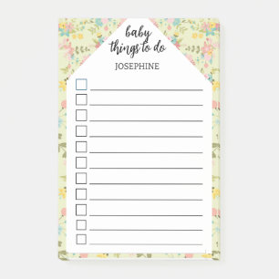 Personalized Yellow Pink Green baby things to do Post-it Notes