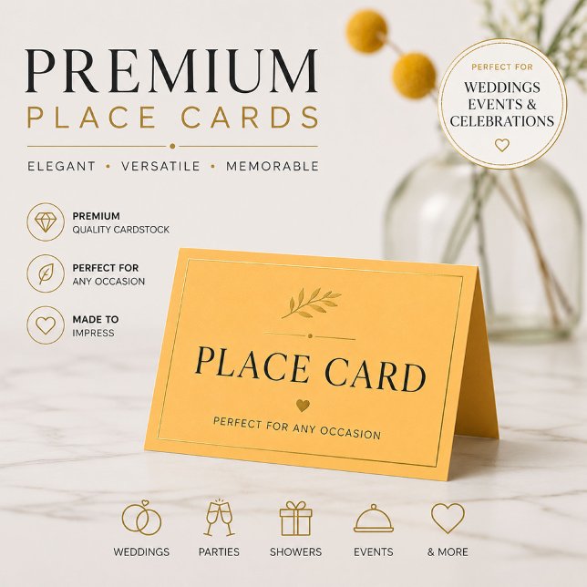 Personalized Yellow Place Card (Creator Uploaded)