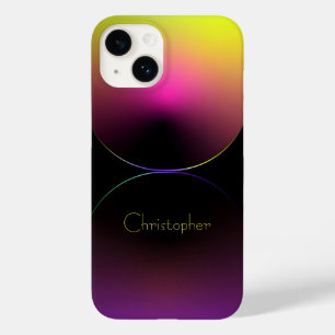 Personalized yellow Radial Texture iphone 15 Case-Mate iPhone 14 Case