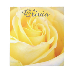 Personalized Yellow Rose Notepad