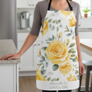Personalized Yellow Rose & RX Pharmacy Apron