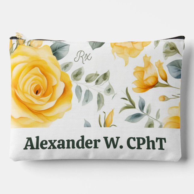 Personalized Yellow Roses and RX Symbol Backpack (Front)