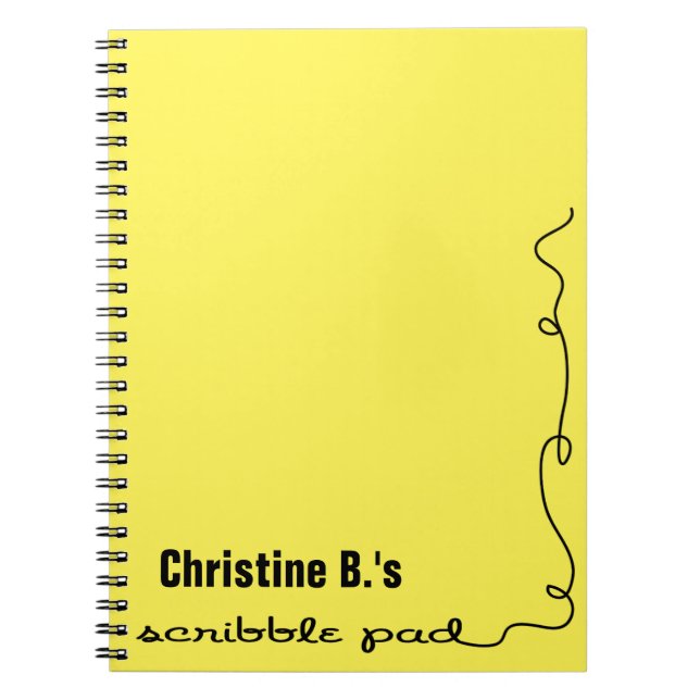 Personalized Yellow Scribble Pad Notebook (Front)