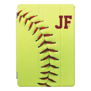 Personalized yellow softball ball iPad pro cover