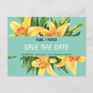 Personalized - Yellow Stargazer Save The Date Postcard