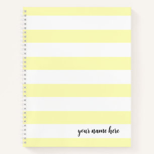 Personalized Yellow Stripes Notebook