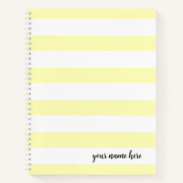 Personalized Yellow Stripes Notebook (Front)