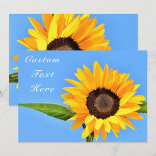 Personalized Yellow Sunflower Card Custom Text