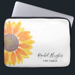 Personalized Yellow Sunflower Life Coach Laptop Sleeve<br><div class="desc">This unique Lap Top Sleeve is decorated with a watercolor yellow sunflower. Easily customizable with your name and occupation. Use the Customize Further option to change the text size, style or colour if you wish. Because we create our own artwork you won't find this exact image from other designers. Original...</div>