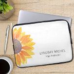 Personalized Yellow Sunflower Life Coach Laptop Sleeve<br><div class="desc">This unique Lap Top Sleeve is decorated with a watercolor yellow sunflower. Easily customizable with your name and occupation. Use the Customize Further option to change the text size, style or colour if you wish. Because we create our own artwork you won't find this exact image from other designers. Original...</div>