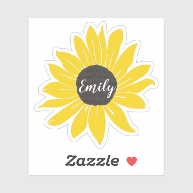 Personalized Yellow Sunflower Vinyl (Sheet)