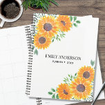 Personalized Yellow Sunflowers 2023 Planner<br><div class="desc">This pretty Planner is decorated with watercolor sunflowers and green foliage. You can personalize it by adding your name and changing the year. Use the Design Tool option to change the text size, style, and colour. Because we create our artwork you won't find this exact image from other designers. Original...</div>