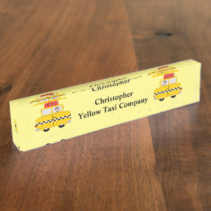 Personalized Yellow Taxi Nameplate