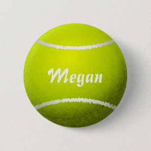 Personalized Yellow Tennis Ball 2 Inch Round Button