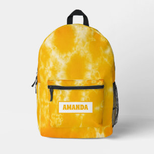Personalized Yellow Tie Dye  Printed Backpack