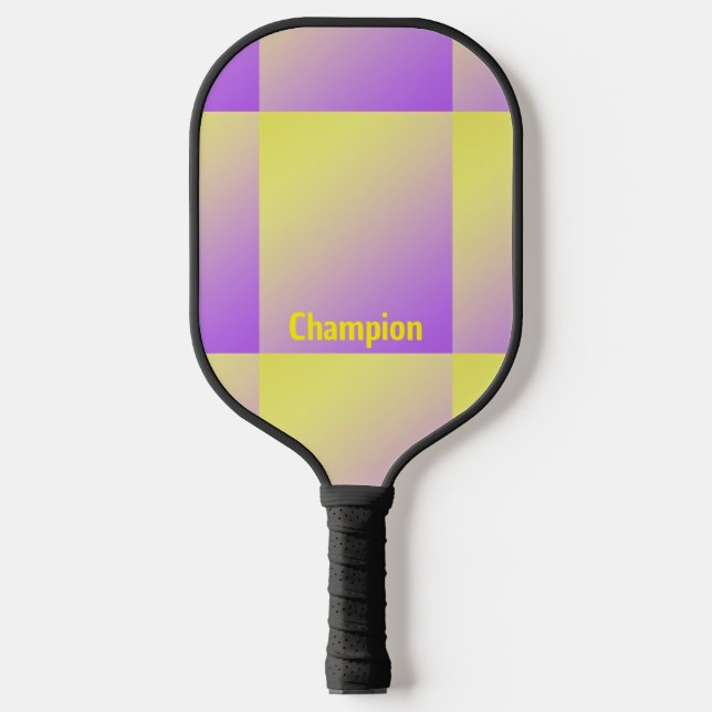 Personalized Yellow to Purple Gradient Pickleball Paddle (Front)