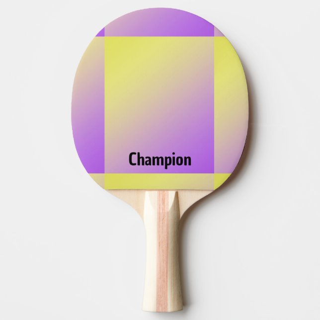 Personalized Yellow to Purple Gradient Ping Pong Paddle (Front)