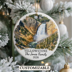 Personalized Yellowstone National Park, Montana Ceramic Ornament