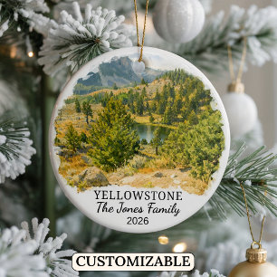 Personalized Yellowstone National Park, Montana Ceramic Ornament