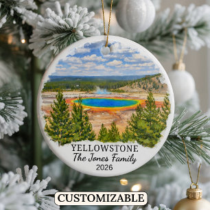 Personalized Yellowstone National Park, Montana Ceramic Ornament