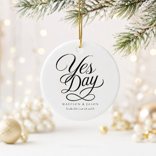 Personalized Yes Day Wedding Christmas Ornament 