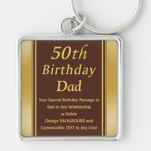 Personalized yet Cheap 50th Birthday Gifts for Dad Keychain
