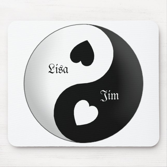 Personalized Yin Yang Love Mouse Pad (Front)